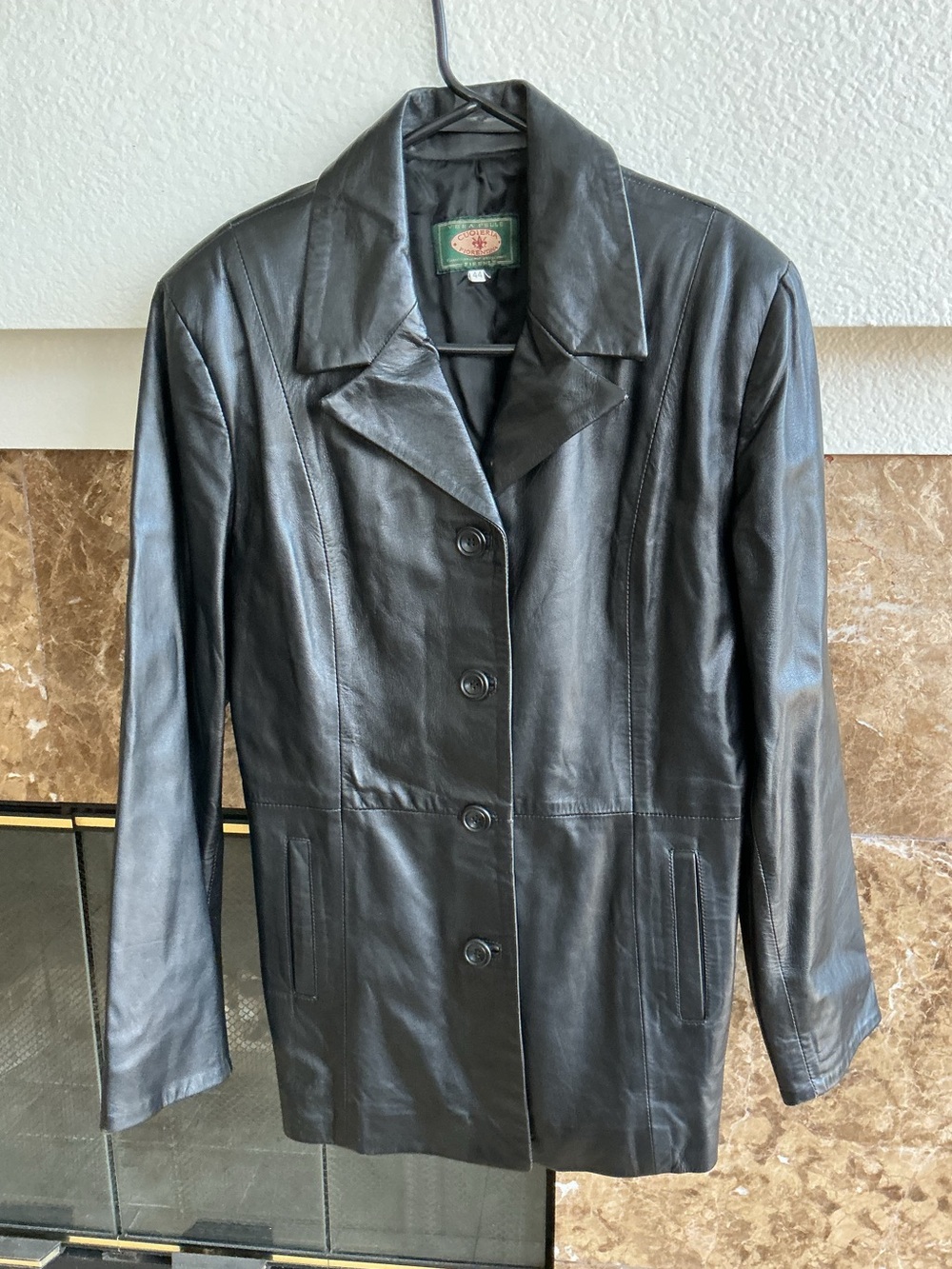 Cuoieria Fiorentina Black Leather Button-Front Jacket